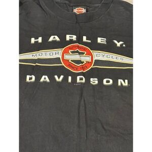 Harley Davidson Naples Florida Flames Logo‎ T Shirt 1997 Men's XXL Black